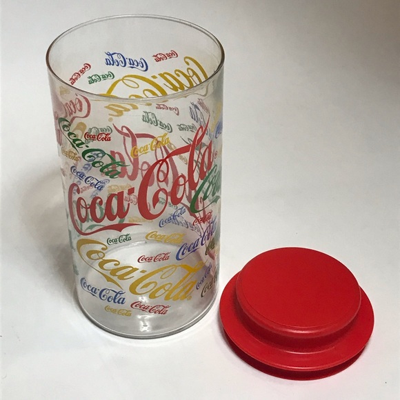 Vintage Coca-Cola Glass Canister with lid y2k retro - Picture 2 of 4